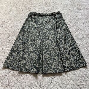 Max Mara Weekend Paisley Print Pleated Skirt Preppy Minimalist Quiet Luxury Sz 6